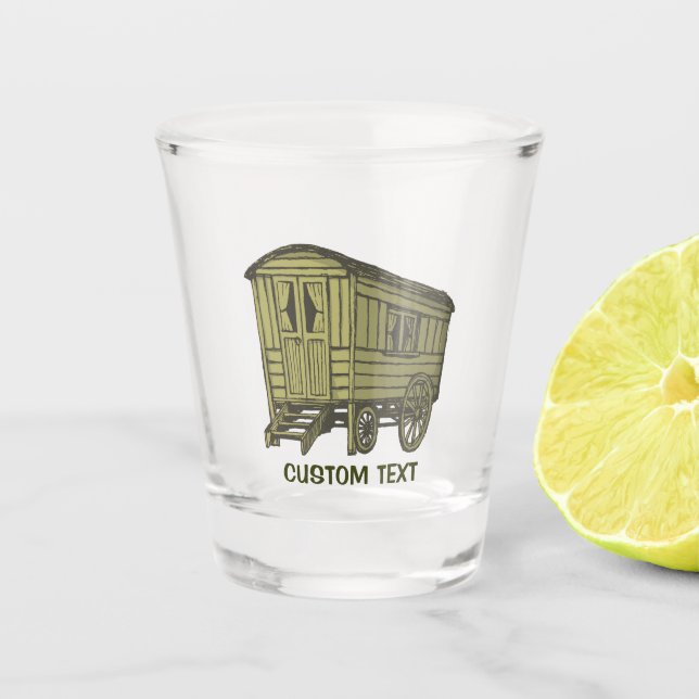 Gypsy Caravan Wagon Shot Glass (Front)