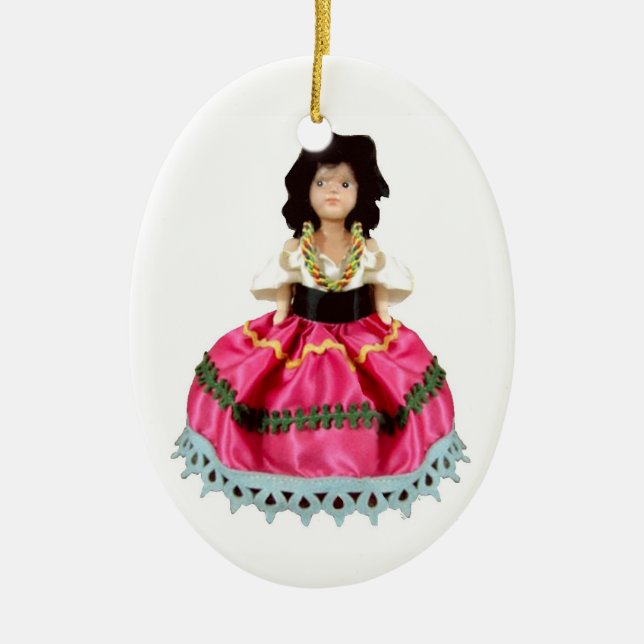 Gypsy Doll Ceramic Tree Decoration (Front)