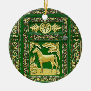 Gypsy door detail ceramic ornament