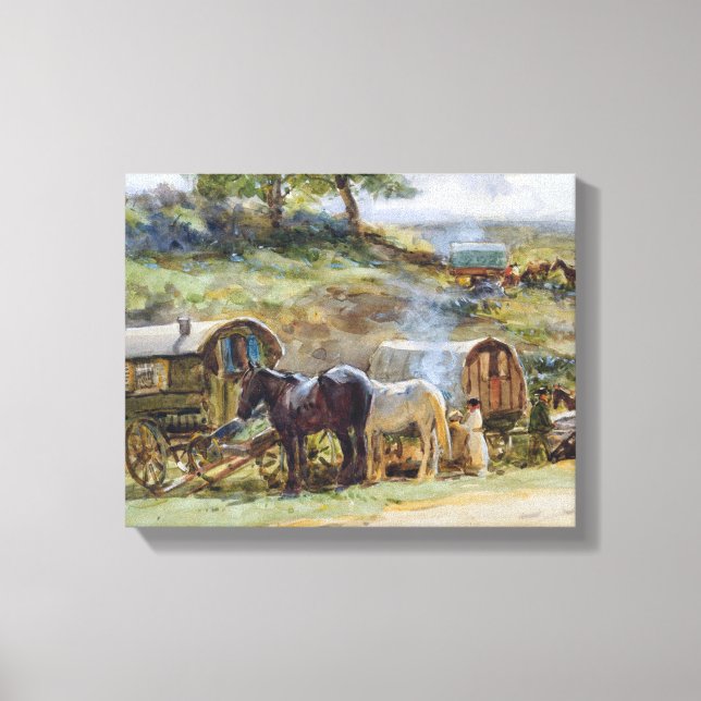 Gypsy Encampment, Appleby, 1919 Canvas Print (Front)