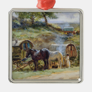 Gypsy Encampment, Appleby, 1919 Metal Tree Decoration