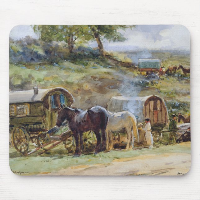 Gypsy Encampment, Appleby, 1919 Mouse Mat (Front)
