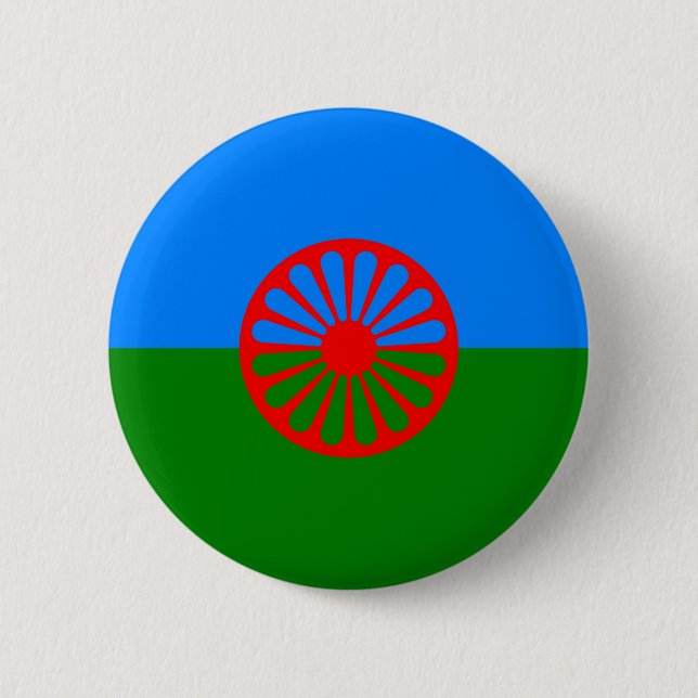 Gypsy flag 6 cm round badge (Front)