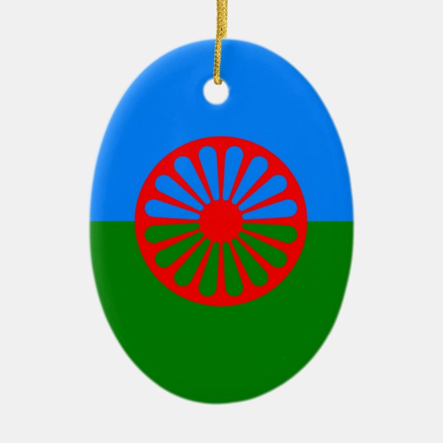 Gypsy flag ceramic tree decoration (Front)