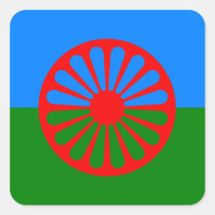 Gypsy flag square sticker