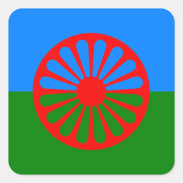 Gypsy flag square sticker (Front)