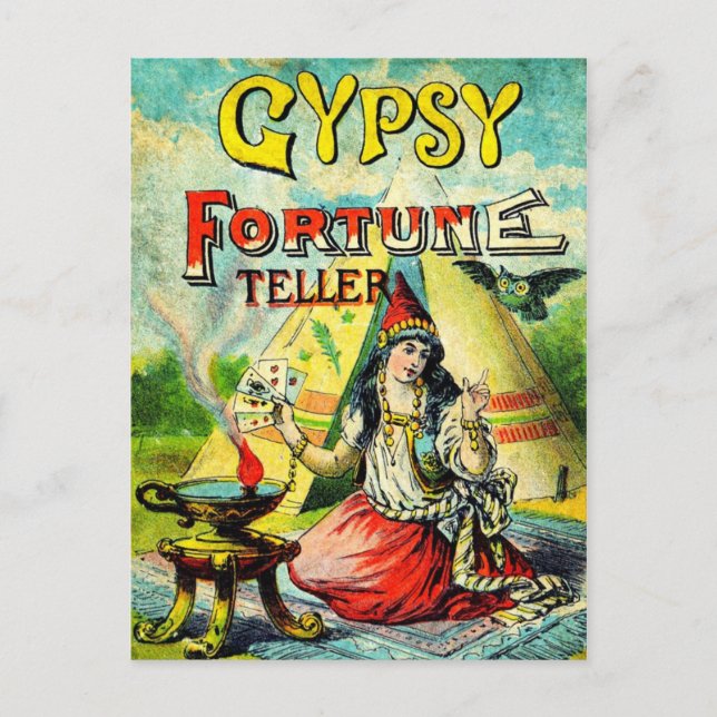 Gypsy Fortune Teller Postcard (Front)