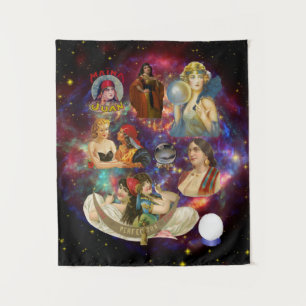 Gypsy Fortune tellers Psychics Vintage Art Tapestry