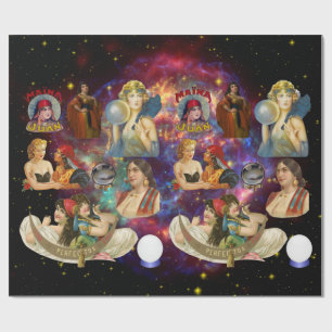 Gypsy Fortune tellers Psychics Vintage Art Wrapping Paper