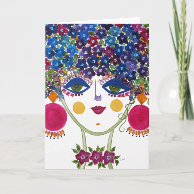 Gypsy Garden Girl Violet - Note Card (Front)