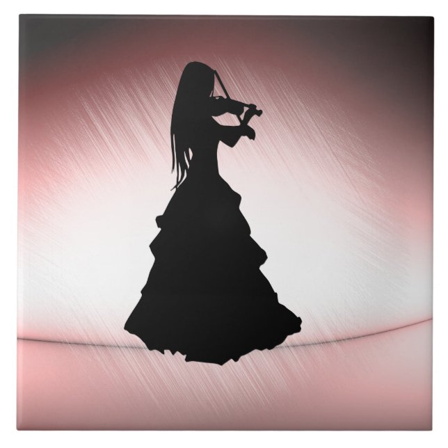 Gypsy Girl Plays Violin Tile (Front)