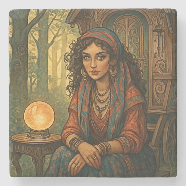 Gypsy Girl Stone Coaster (Front)
