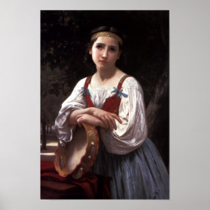 Gypsy Girl with a Basque Drum by Bouguereau Print