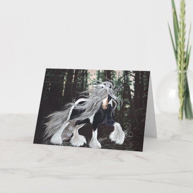 Gypsy Horse Fantasy in the Forest Card (Front)