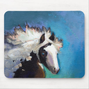 Gypsy Horse running passion colourful painting art Mouse Mat