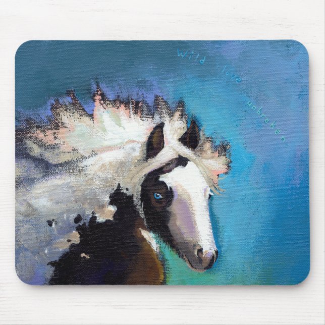 Gypsy Horse running passion colourful painting art Mouse Mat (Front)