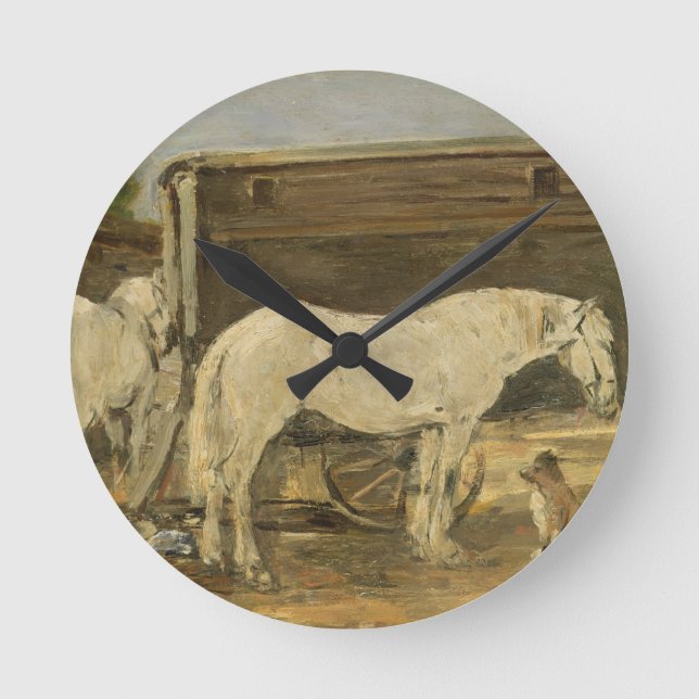 Gypsy Horses, c.1885-90 (oil on canvas) Round Clock (Front)
