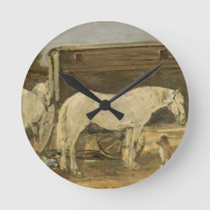 Gypsy Horses, c.1885-90 (oil on canvas) Round Clock