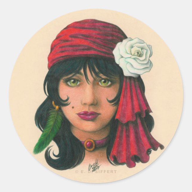 Gypsy II Classic Round Sticker (Front)