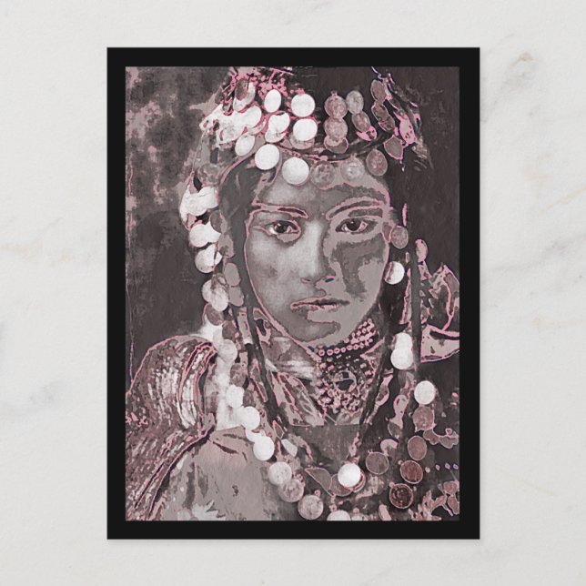 Gypsy in Champagne Pink Headdress Postcard (Front)