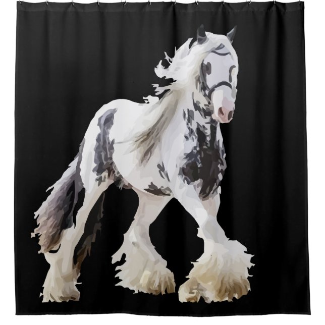 Gypsy Mare Stallion Draught Horse Shower Curtain (Front)