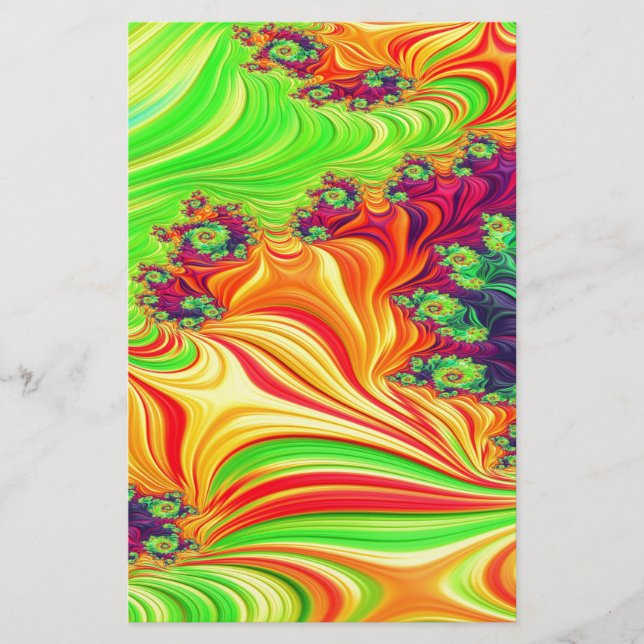 Gypsy Moire Fractal 2 Stationery (Front)