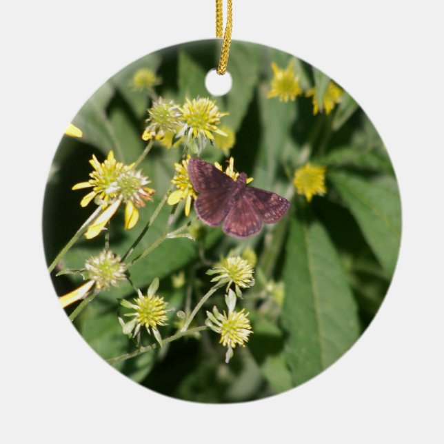 Gypsy Moth Ceramic Tree Decoration (Front)