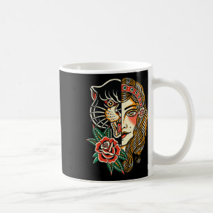 Gypsy Panther American Traditional Tattoo Ink Old  Coffee Mug