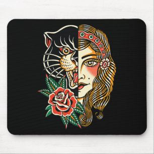 Gypsy Panther American Traditional Tattoo Ink Old  Mouse Mat
