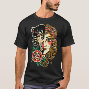 Gypsy Panther American Traditional Tattoo Ink Old T-Shirt