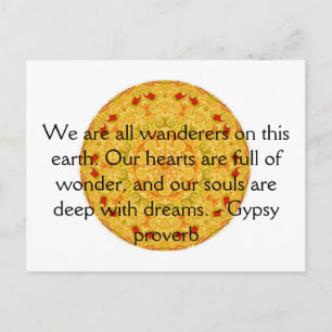 Gypsy Proverb wanderlust travel quote Postcard