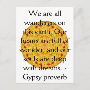 Gypsy Proverb wanderlust travel quote Postcard