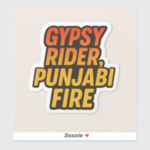 Gypsy Rider, Punjabi Fire – Bold Desi Tech Sticker