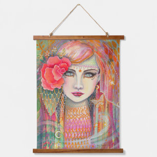 Gypsy Rose Bohemian Artwork by Molly Harrison Hanging Tapestry