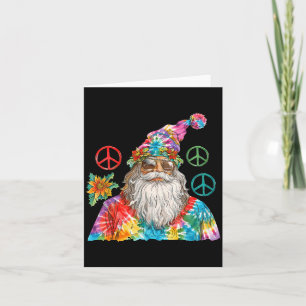 Gypsy Santa Claus Hipe Tie Dye Groovy Christmas Card