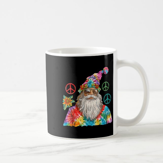 Gypsy Santa Claus Hipe Tie Dye Groovy Christmas  Coffee Mug (Right)