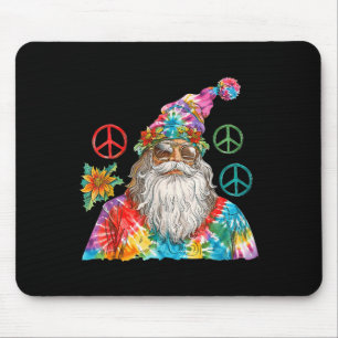 Gypsy Santa Claus Hipe Tie Dye Groovy Christmas  Mouse Mat