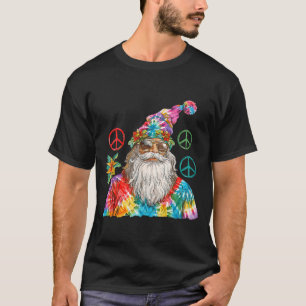 Gypsy Santa Claus Hipe Tie Dye Groovy Christmas  T-Shirt