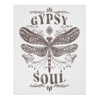 Gypsy Soul - Bohemian Dragonfly  Poster