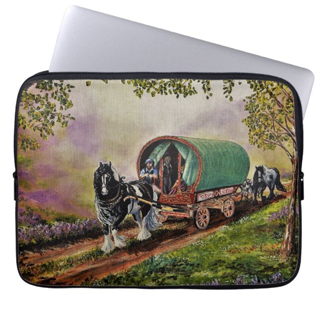 Gypsy Vanner horse Irish Caravan wagon  Laptop Sleeve (Front)