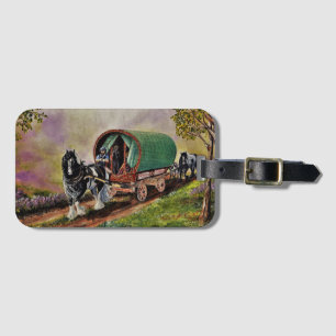 Gypsy Vanner horse Irish Caravan wagon  Luggage Tag