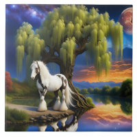 Gypsy Vanner Horse -Willow tree N Full Moon 
