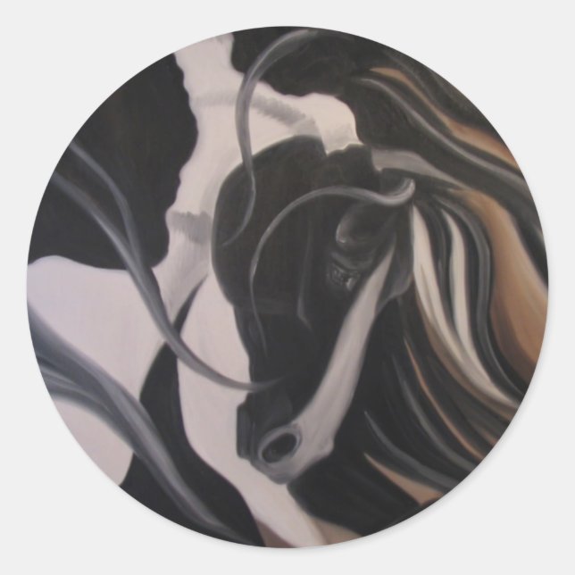 Gypsy Vanner I Classic Round Sticker (Front)