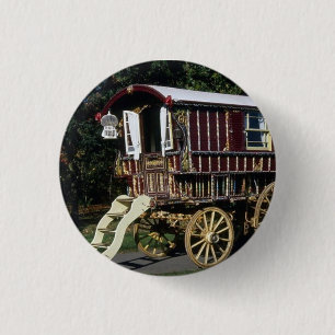 gypsy wagon 3 cm round badge