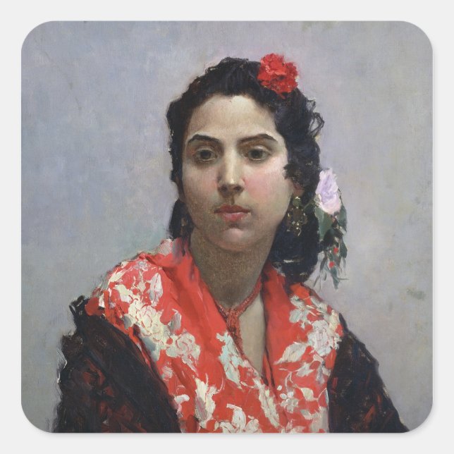 Gypsy Woman Square Sticker (Front)