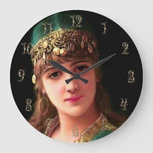 Gypsy woman victorian elegant boho bellydancer large clock