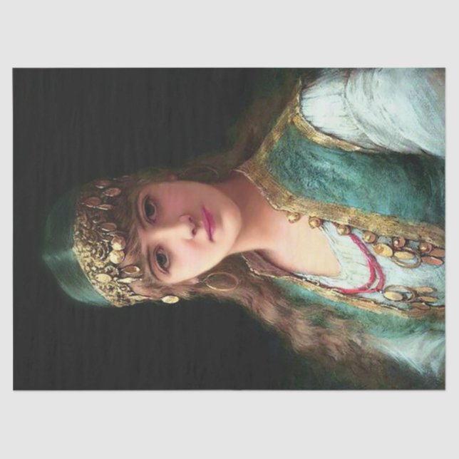 Gypsy woman victorian elegant boho bellydancer tissue paper (Front)