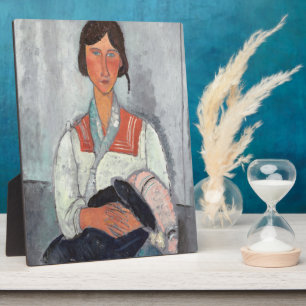 Gypsy Woman with Baby, 1919 (oil on canvas) Plaque