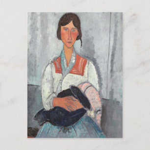 Gypsy Woman with Baby, 1919 (oil on canvas) Postcard