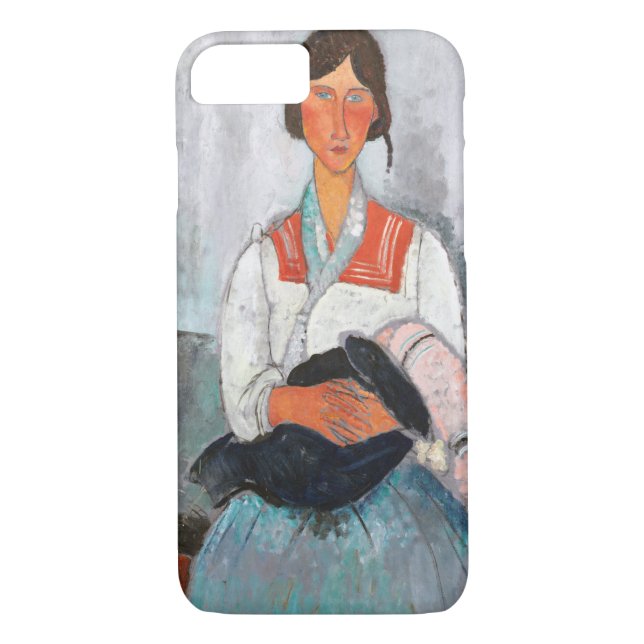 Gypsy Woman with Baby, Modigliani Case-Mate iPhone Case (Back)